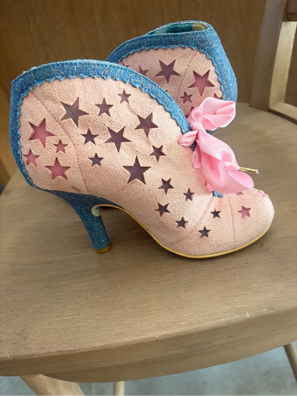 Irregular Choice Sirius Ankle Boots Pink Star Cutout Suze 37